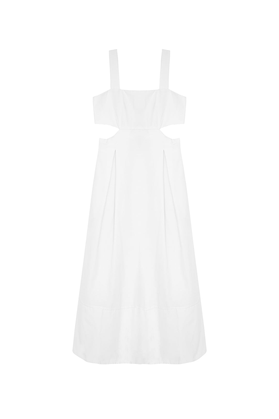 Pocket Cut Out Long Dress Ecru