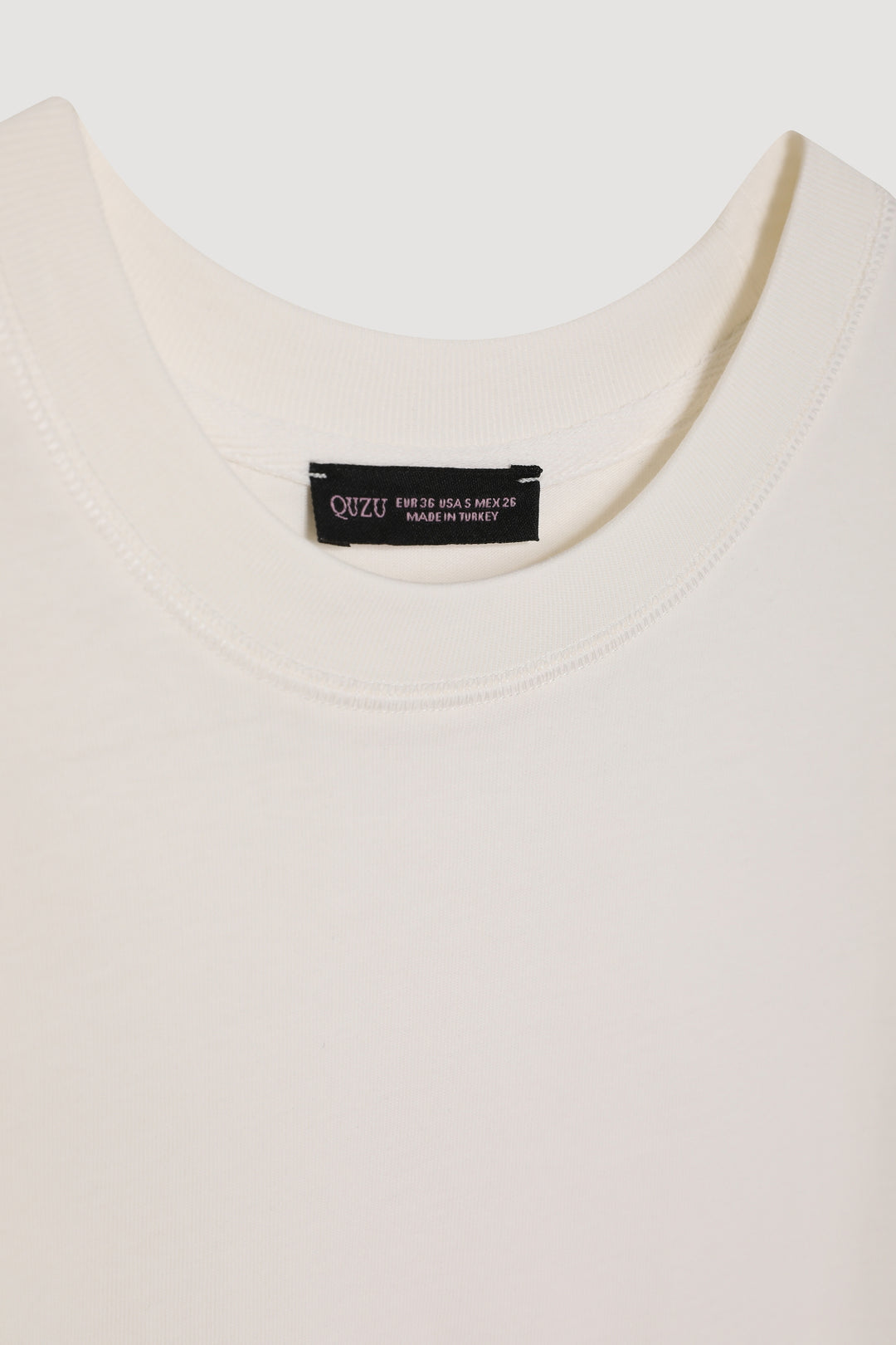 Oversize Basic Tişört Ekru