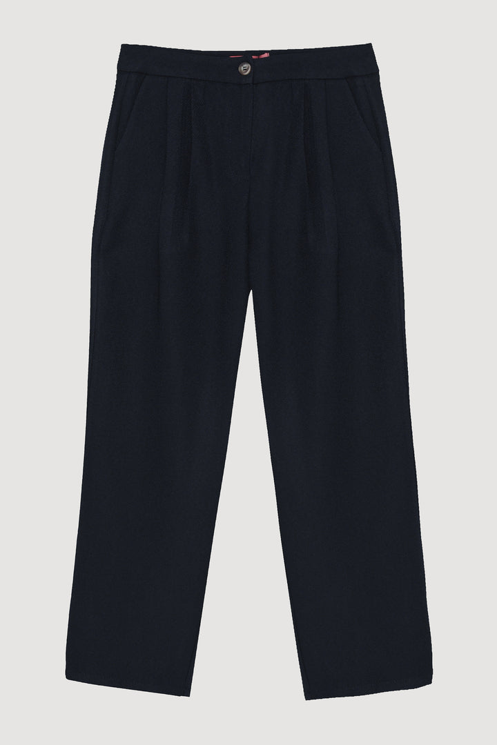 Çift Pileli Jogger Pantolon Lacivert