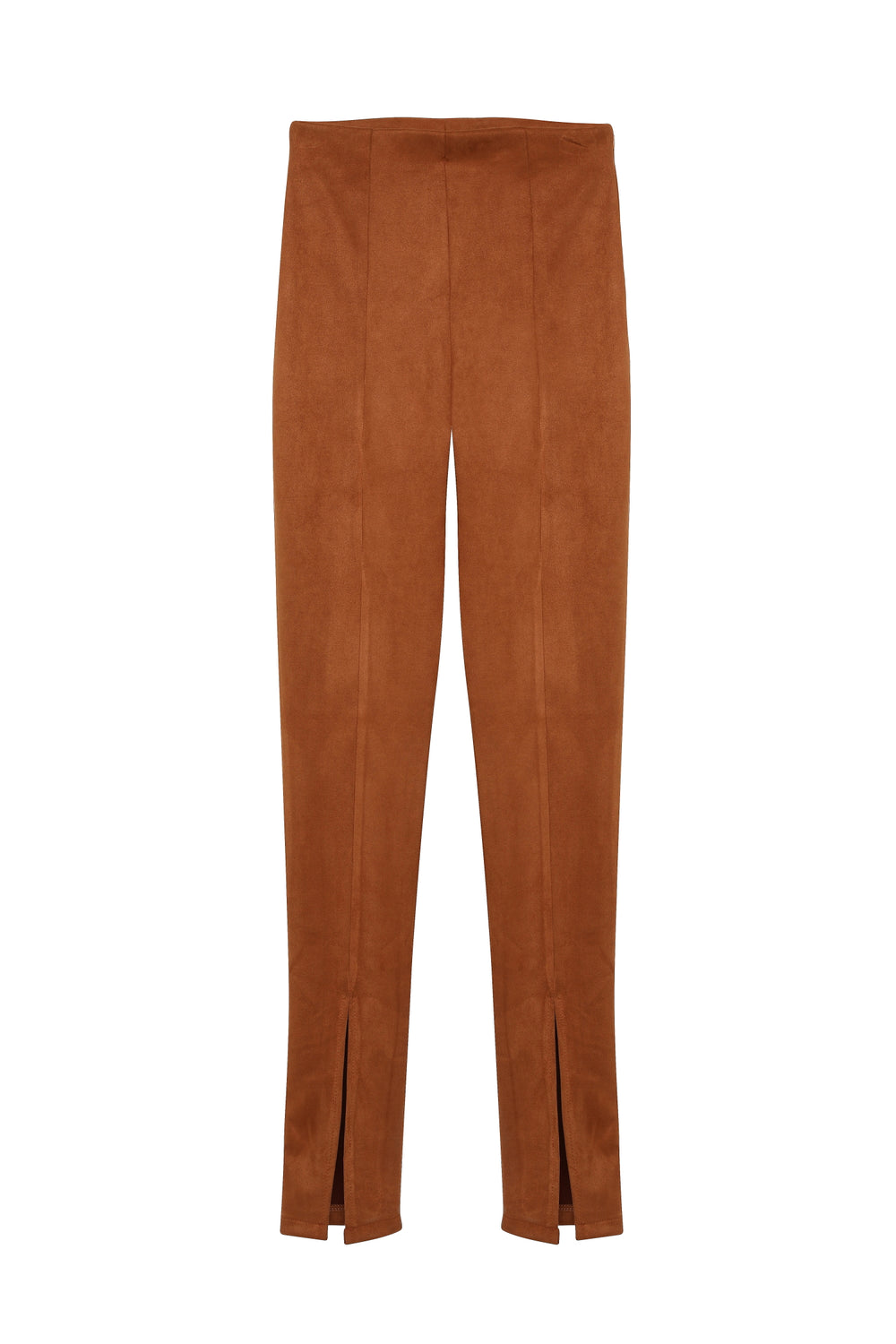 Slit Suede Trousers Tan