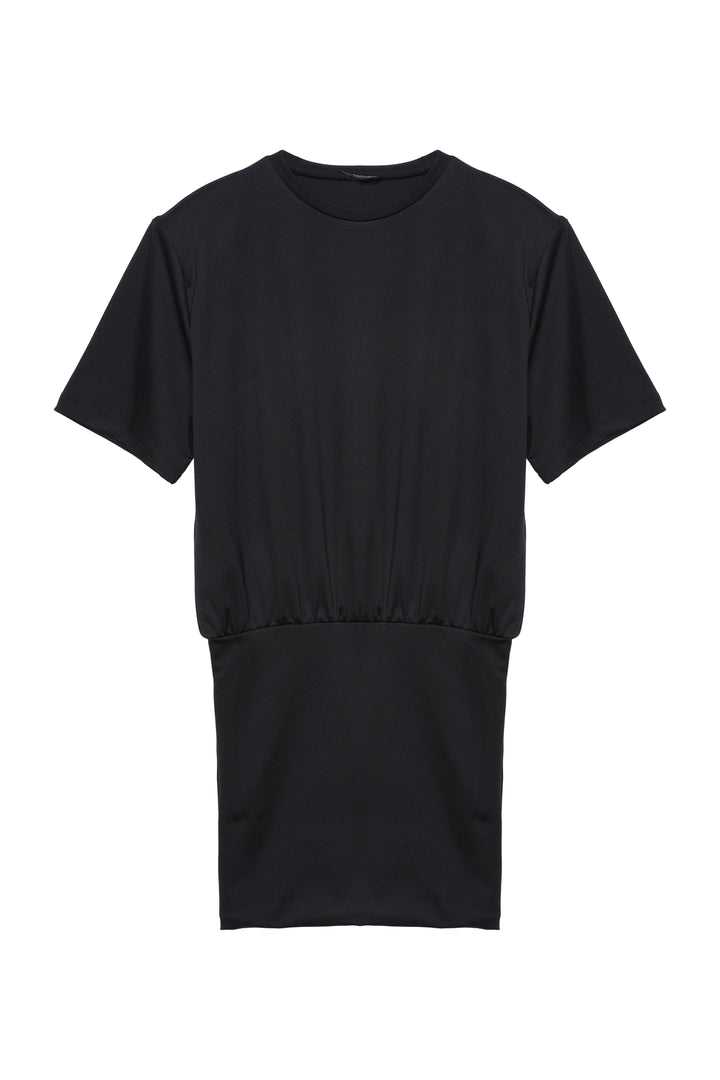 Kısa Kol Mini Basic Elbise Siyah