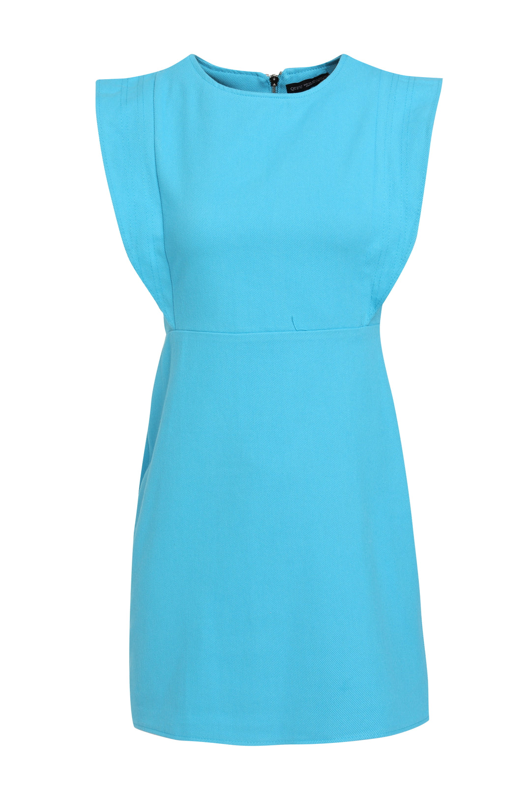 Volanlı Gabardin Elbise Turkuaz