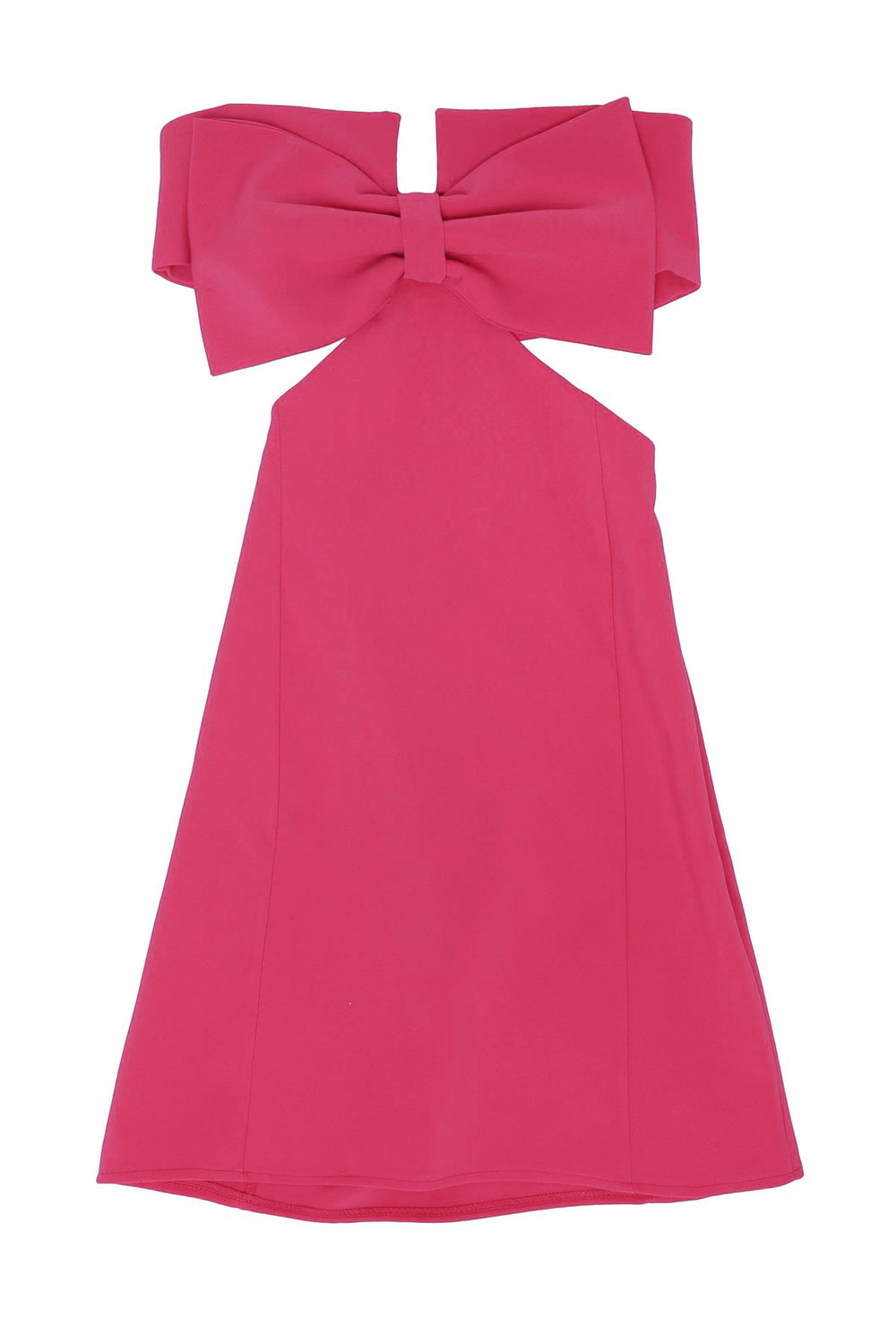 Bow Detailed Cut Out Mini Dress Fuchsia