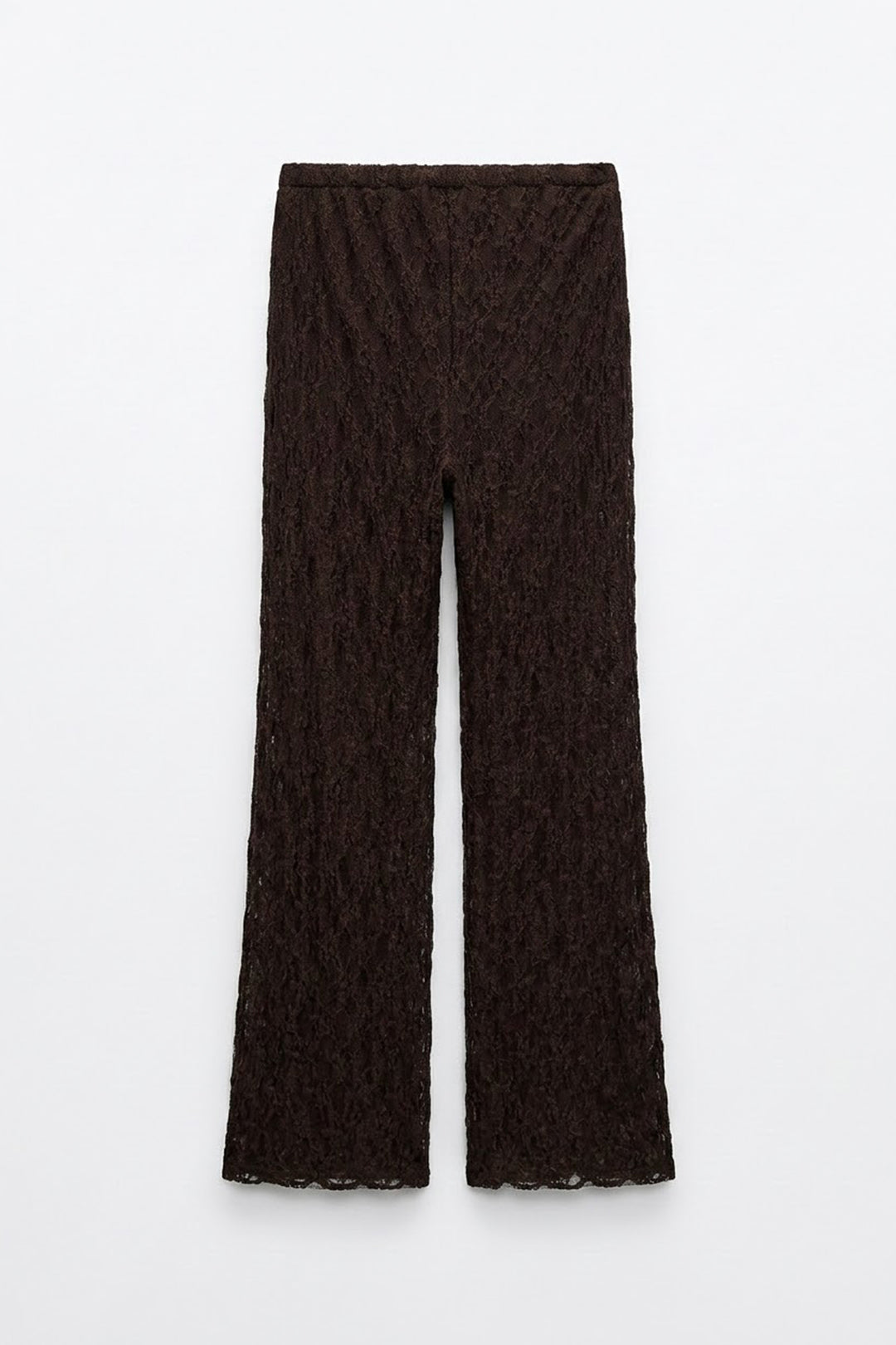 Bol Paça Şortlu Dantel Pantolon Kahverengi