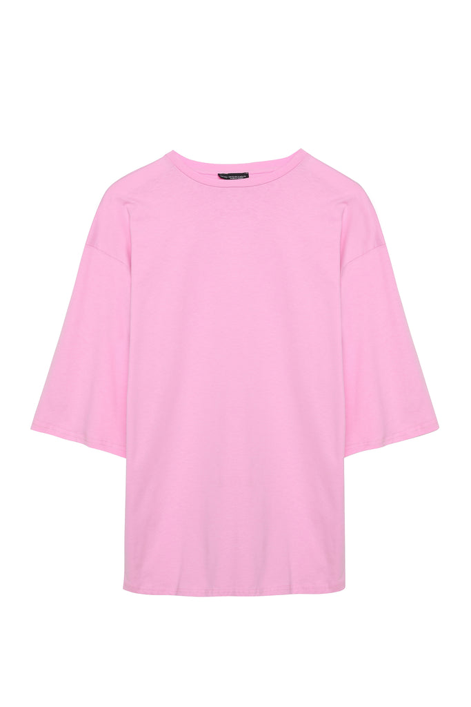 Truvakar Kol Basic Oversize Tişört Pembe