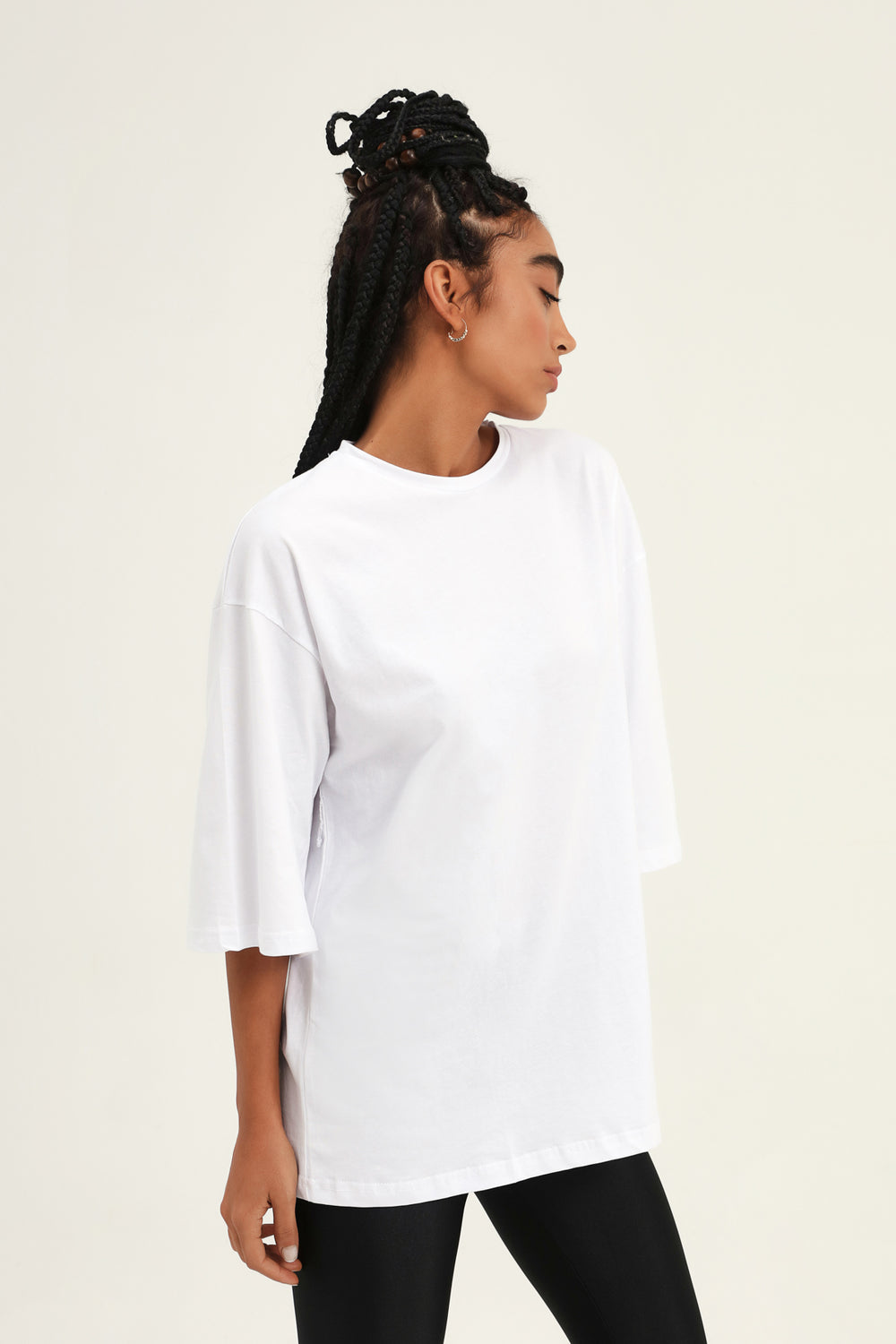 Trojan Sleeve Basic Oversize T-Shirt White