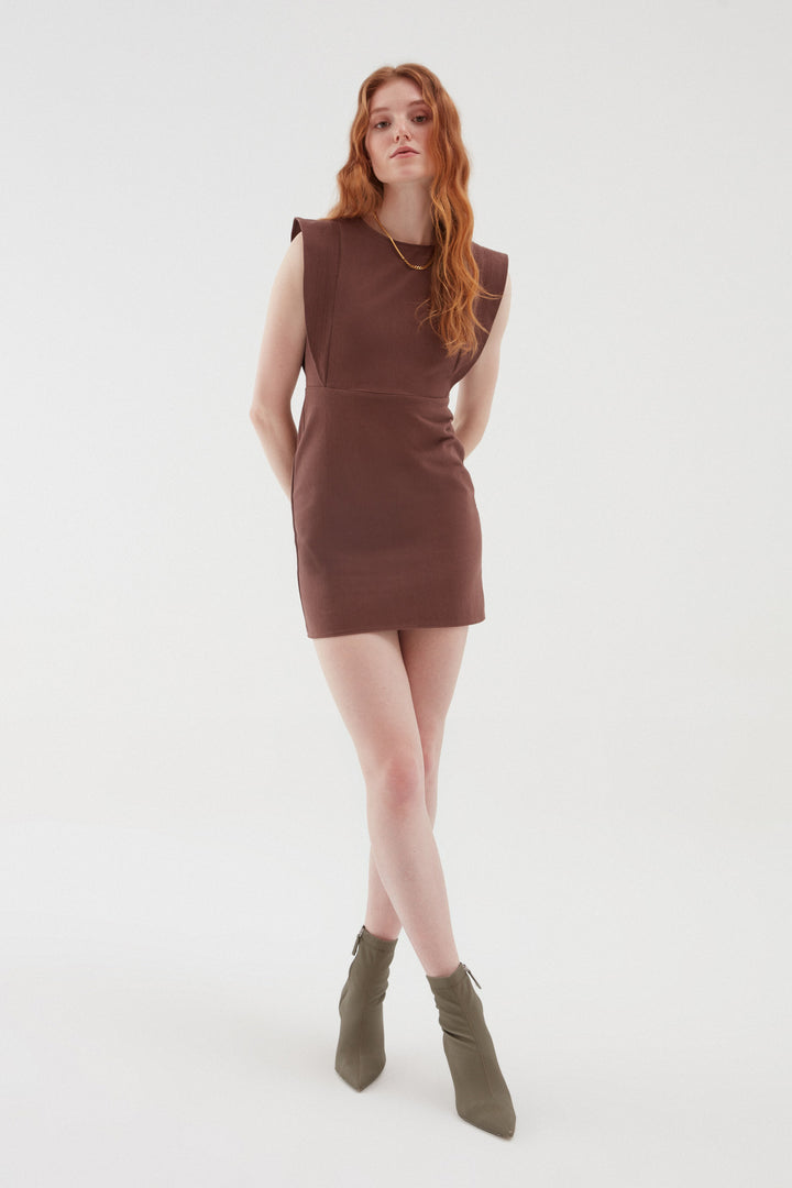 Flywheel Gabardine Dress Brown