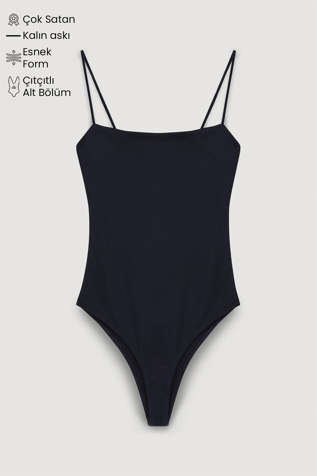 Slim Strap Bodysuit Black