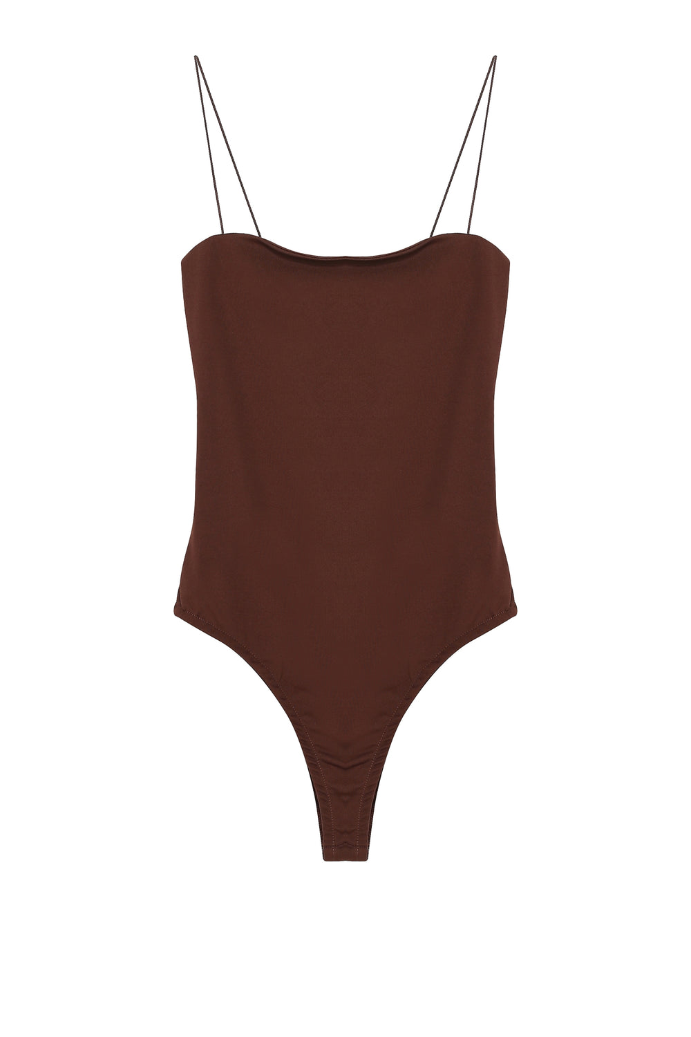 İnce Askılı Bodysuit Kahverengi