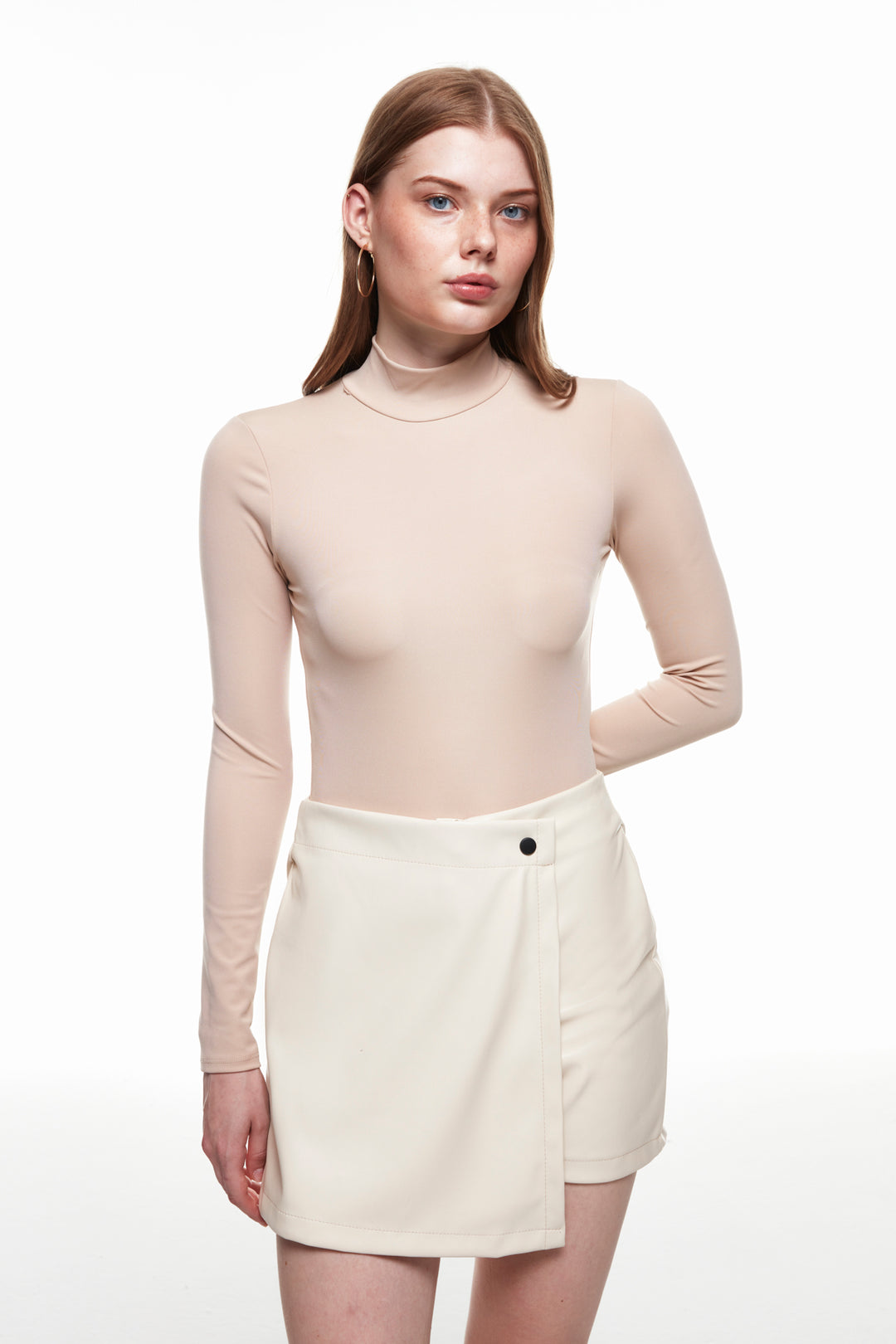 Turtleneck Bodysuit Beige