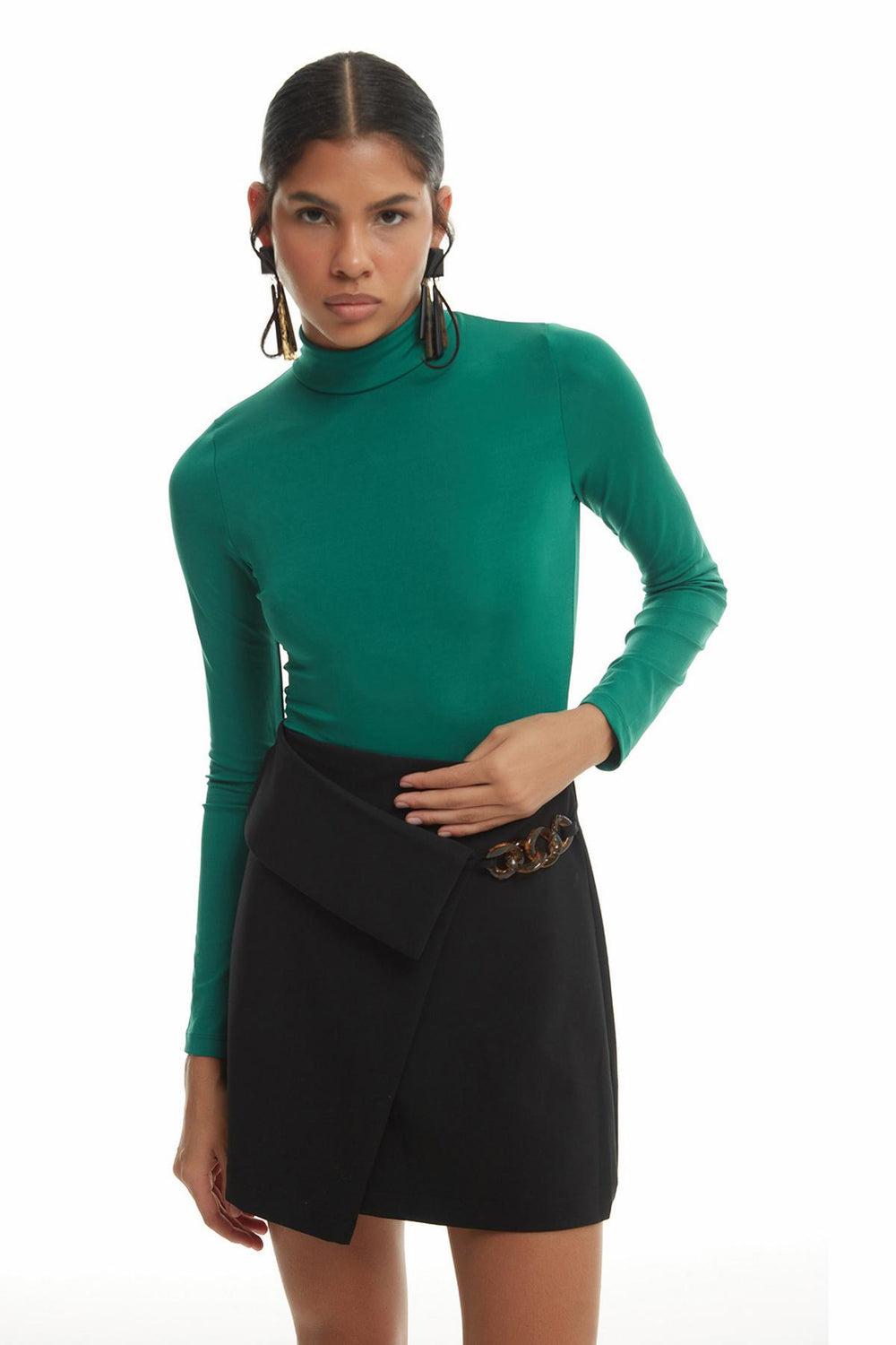 Turtleneck Bodysuit Dark Green