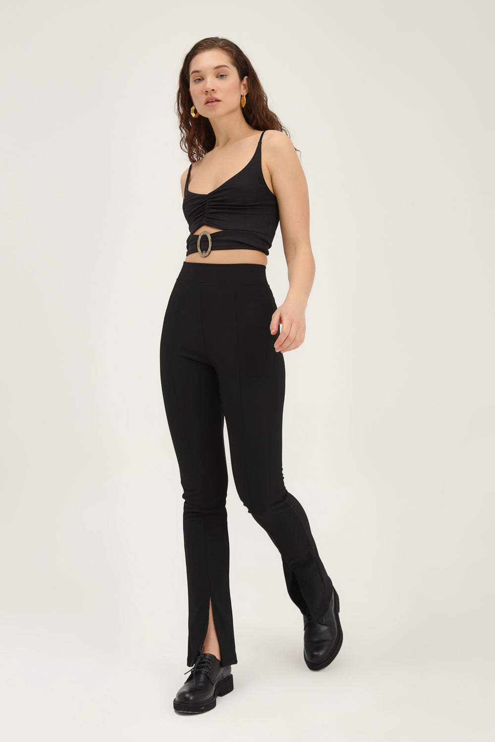 Slit Trousers Black