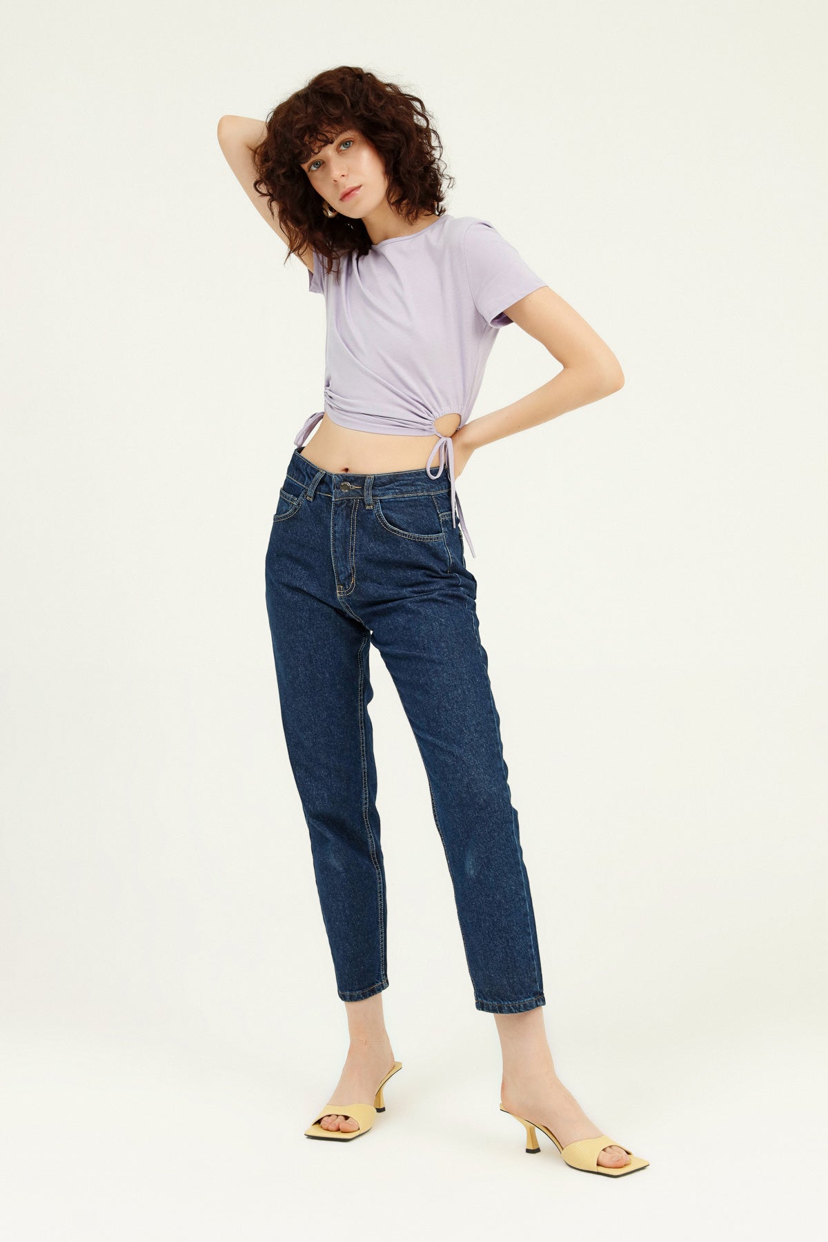 Pleated Decollete T-Shirt Lilac