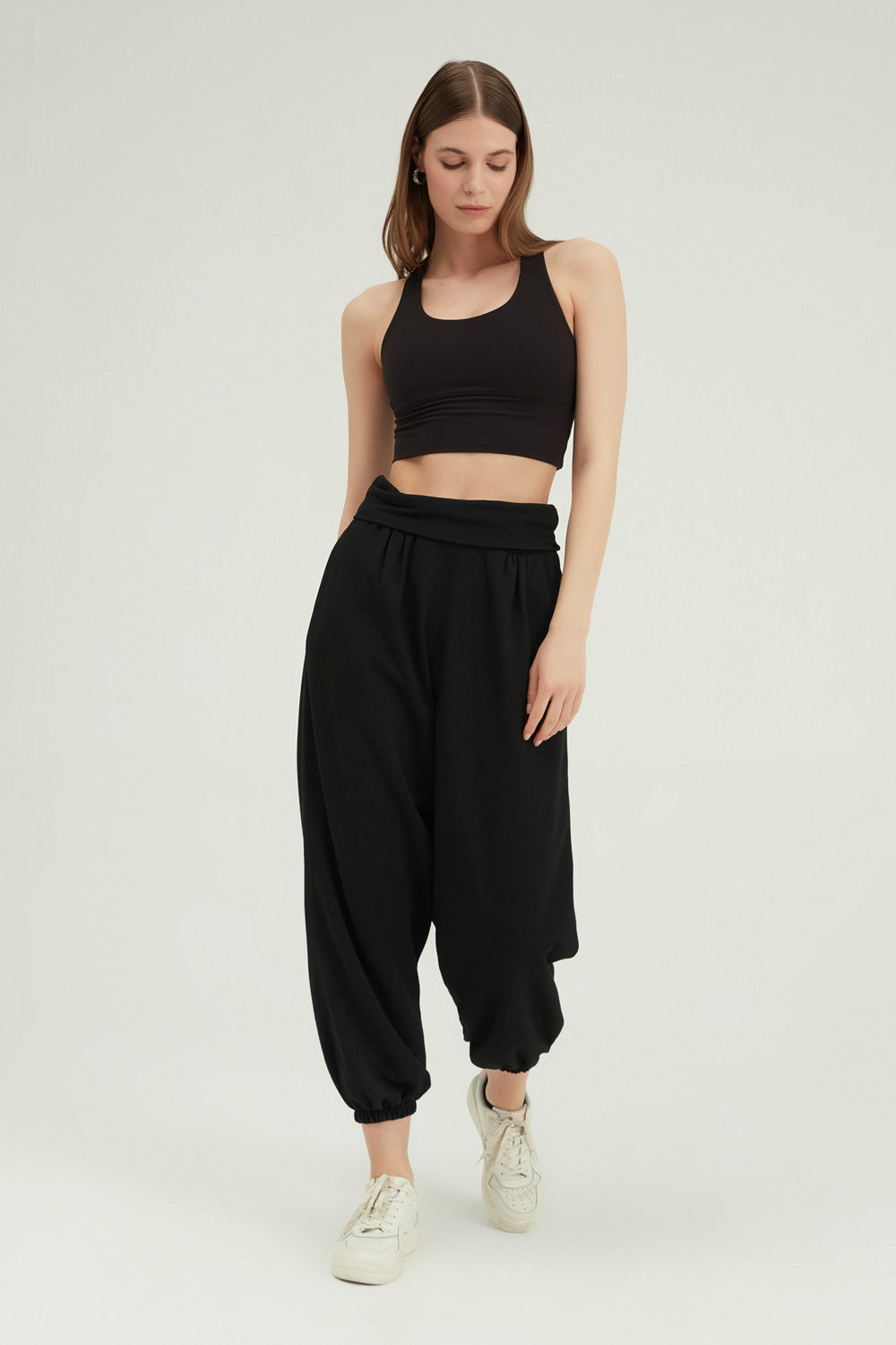 High Waist Baggy Pants Black