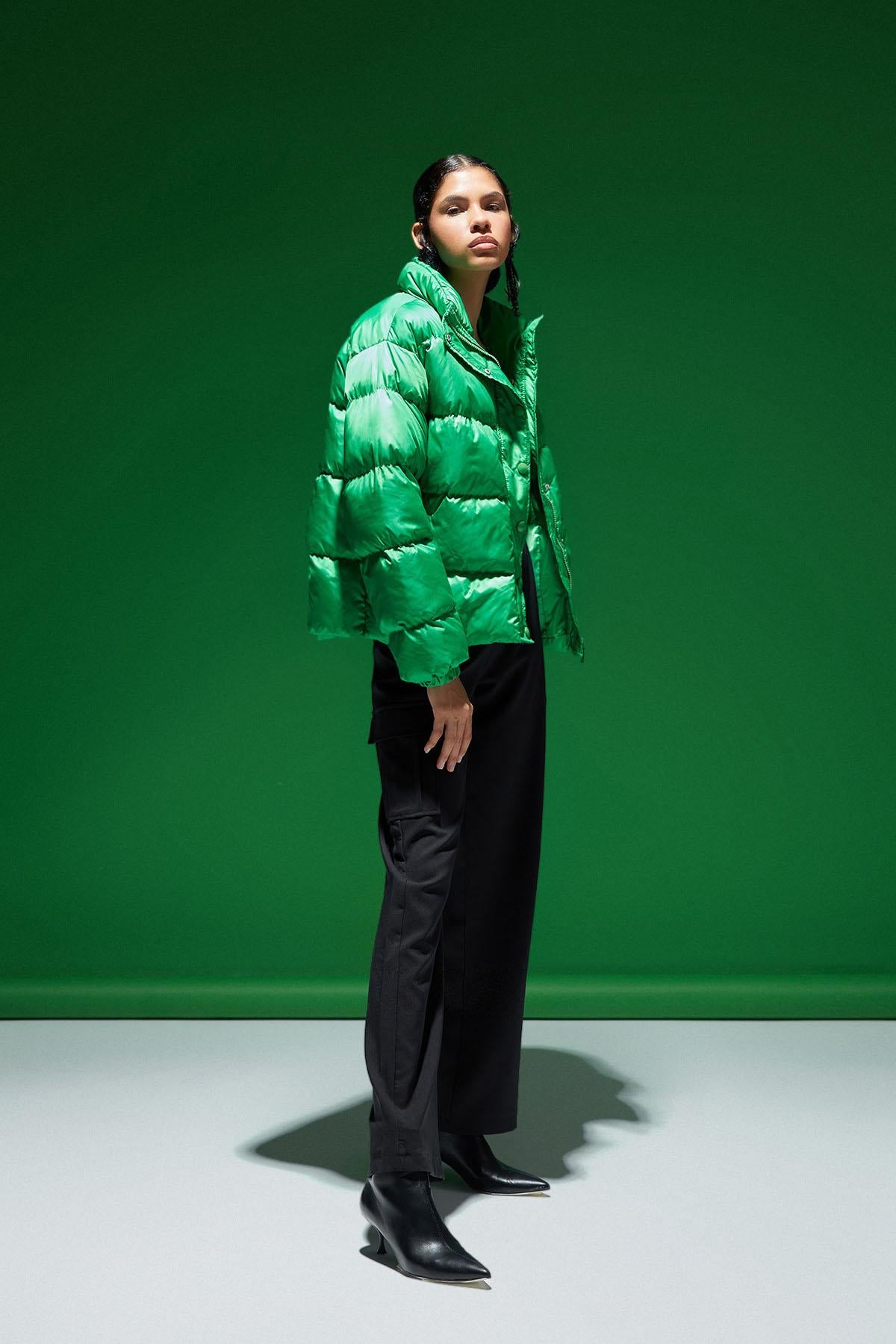 Short Down Jacket Green