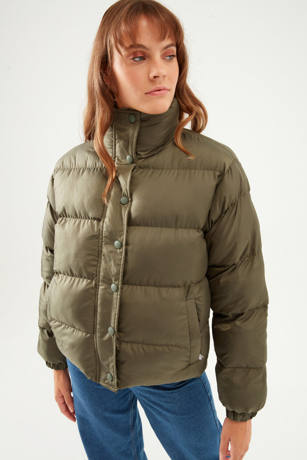 Short Inflatable Coat Khaki