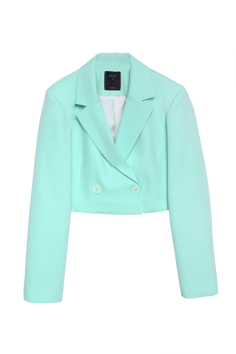 Kruvaze Crop Blazer Ceket Mint