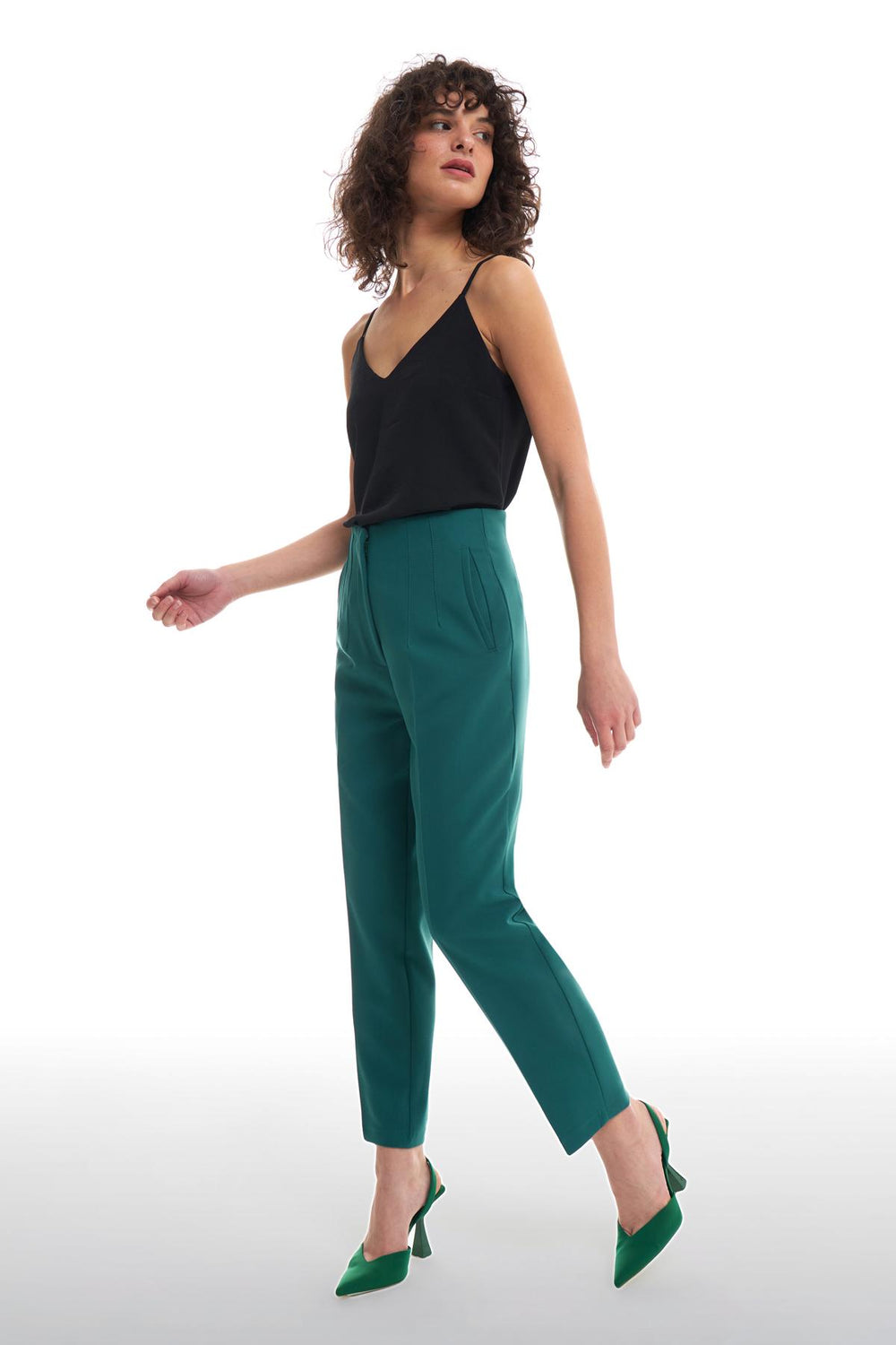 Plier Detailed Trousers Dark Green