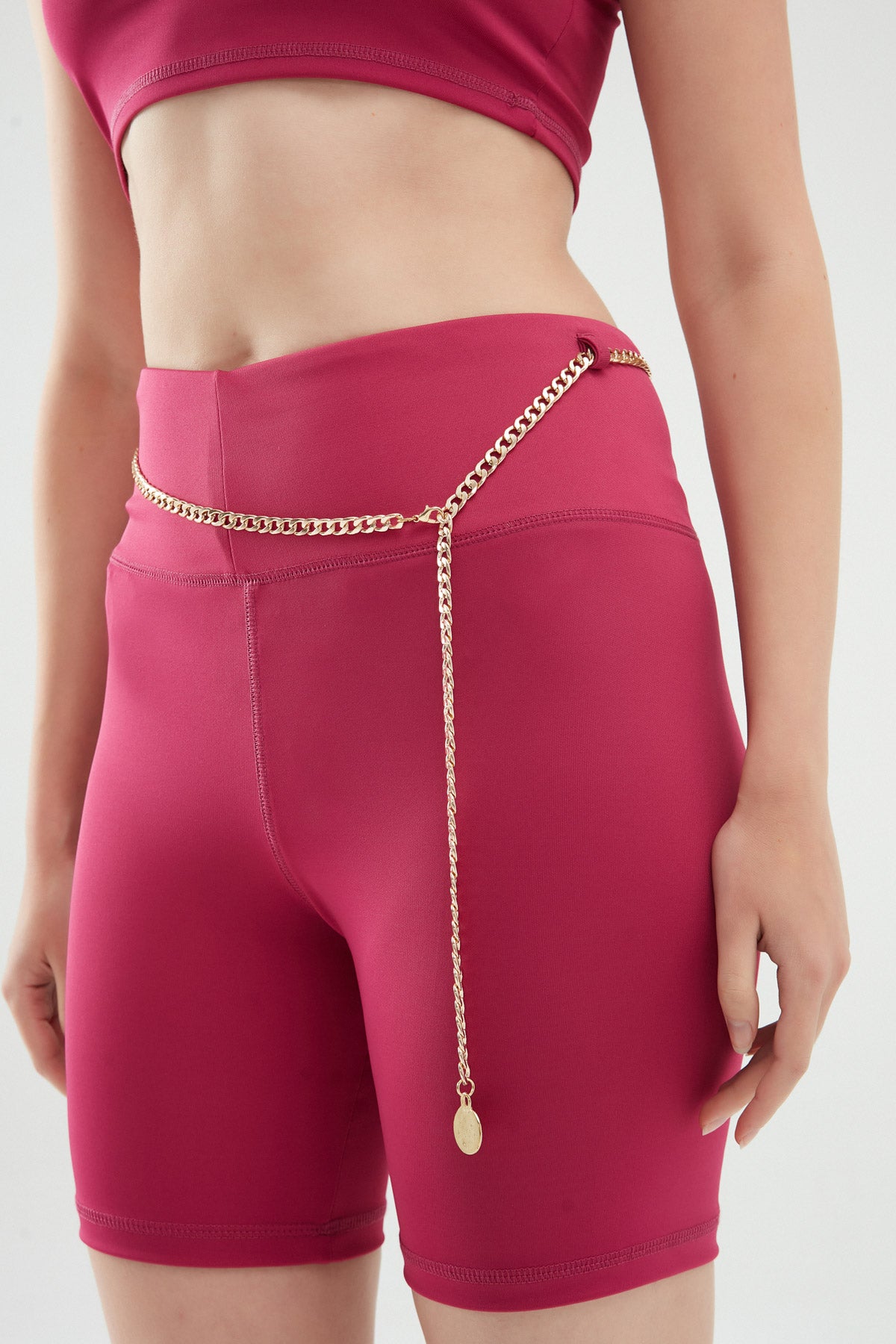 Chain Belt Biker Tights Orchid