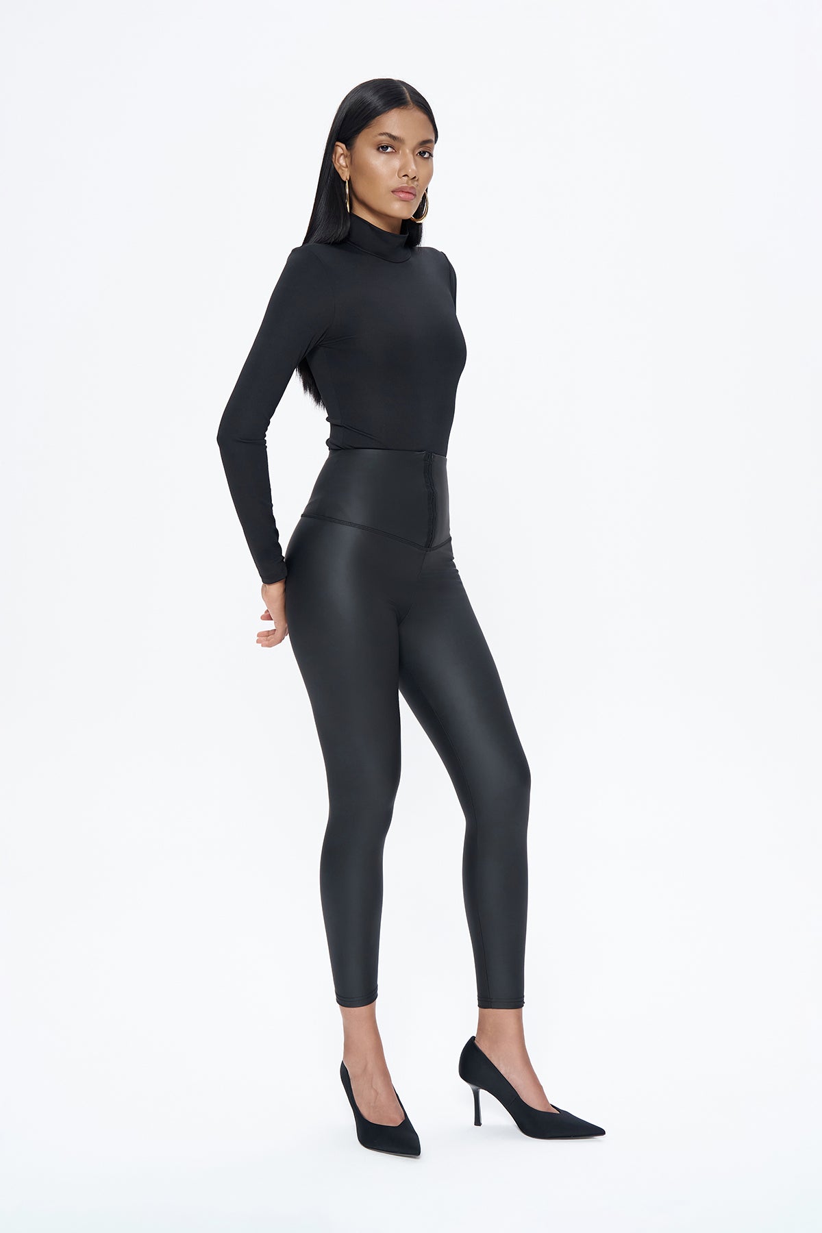 Agraph Detailed Leggings Black