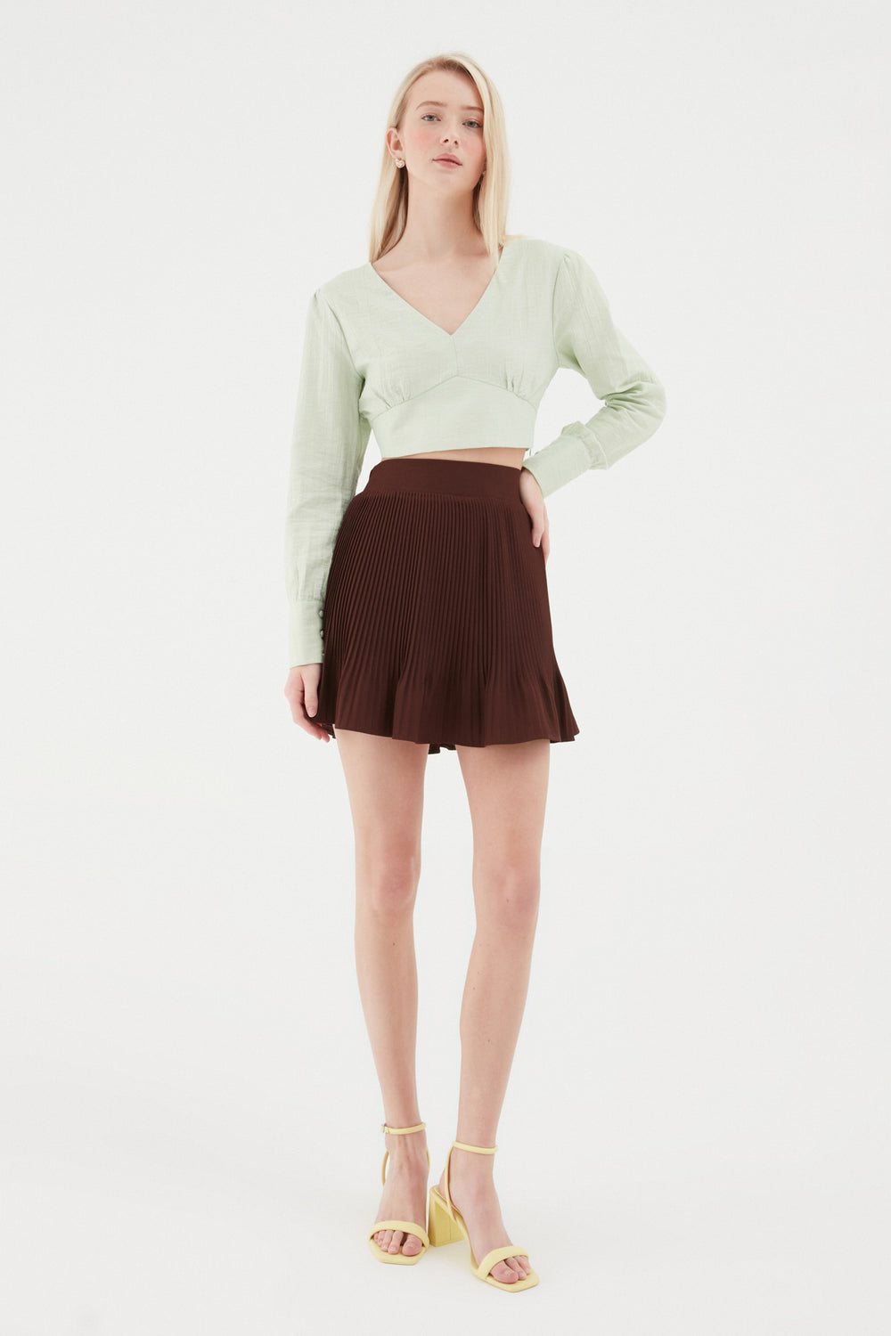 Low Back Crop Blouse Mint