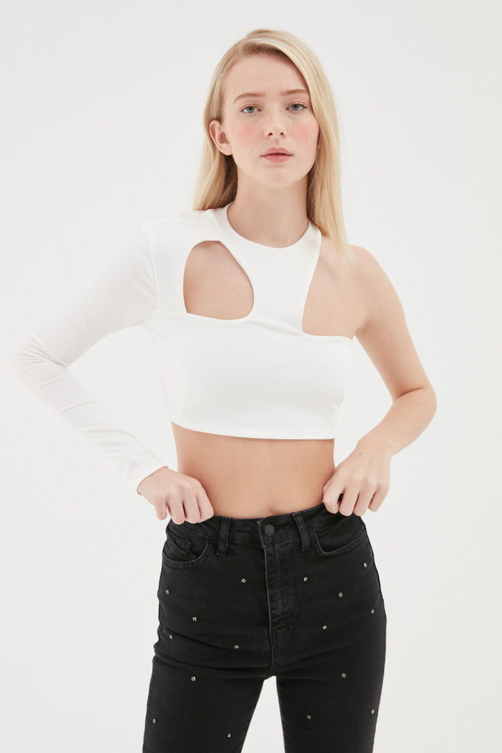 One-Shoulder Blouse Ecru