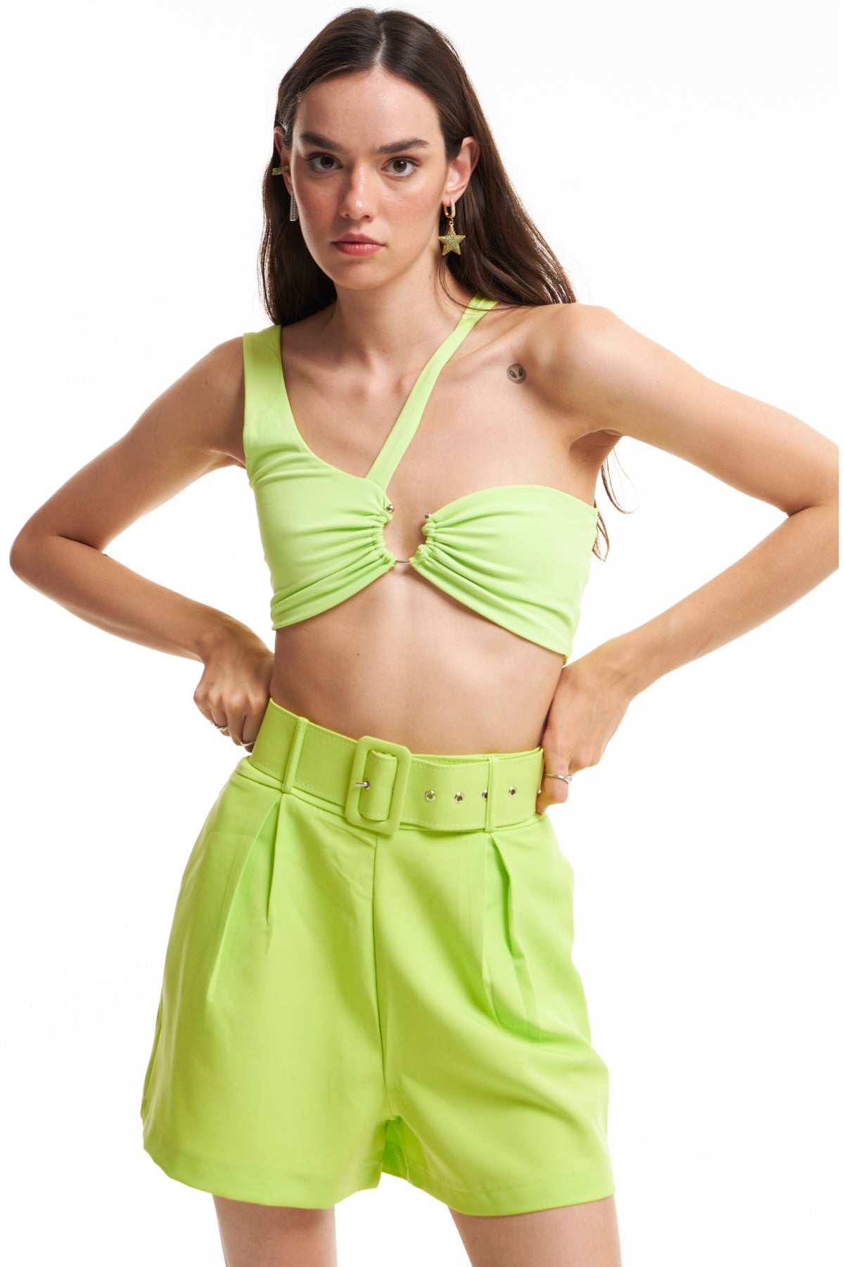 Ring Detailed Bustier Green