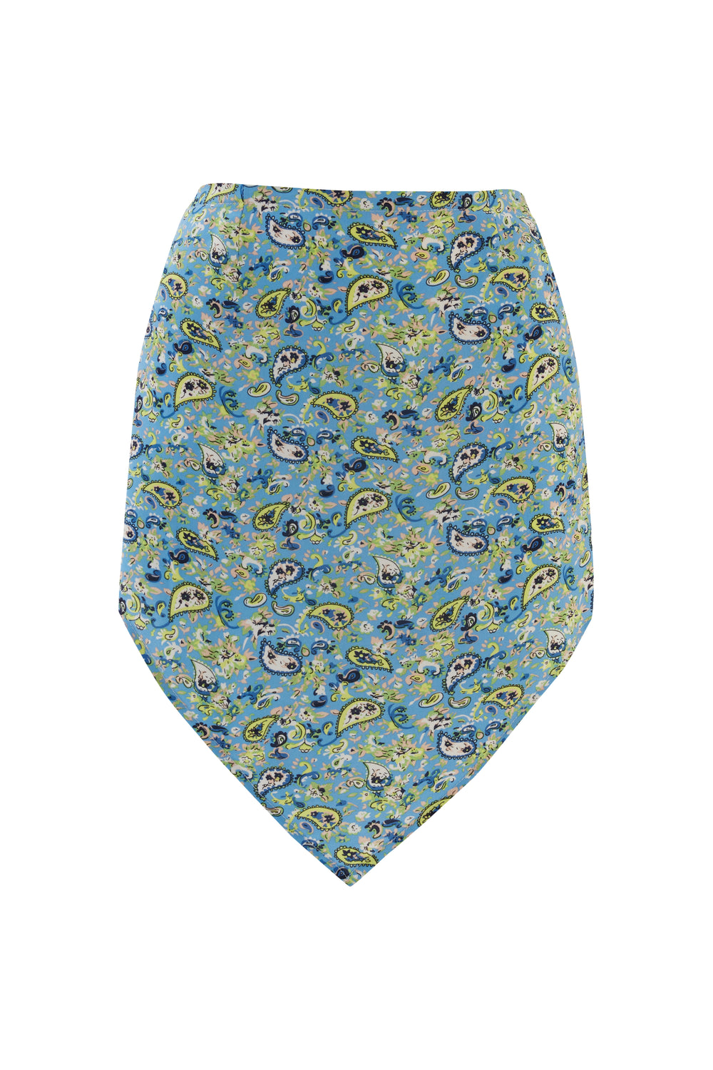 Desenli Straplez Bluz Mavi