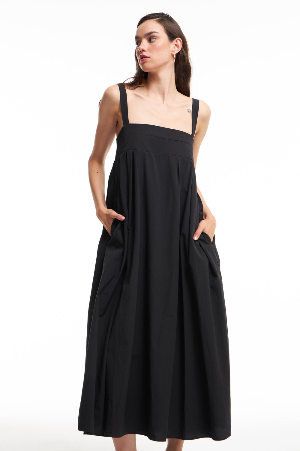 Strap Long Dress Black