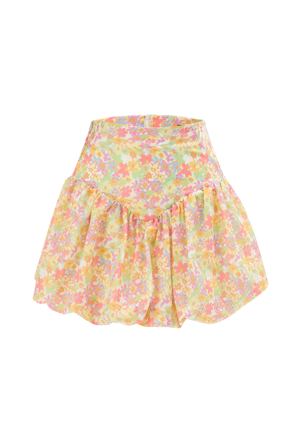 Floral Balloon Mini Skirt Green