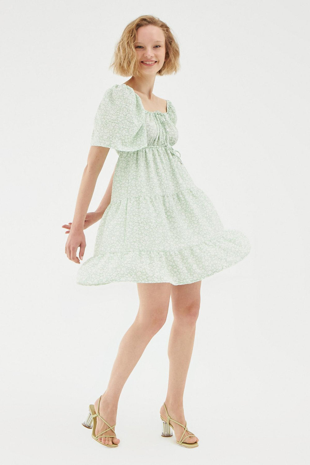 Bağlama Detaylı Mini Elbise Mint