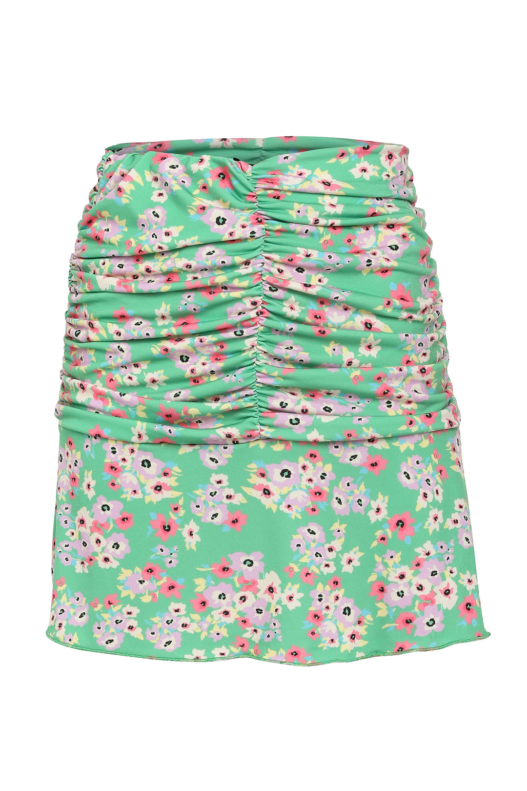 Patterned Pleated Mini Skirt Green