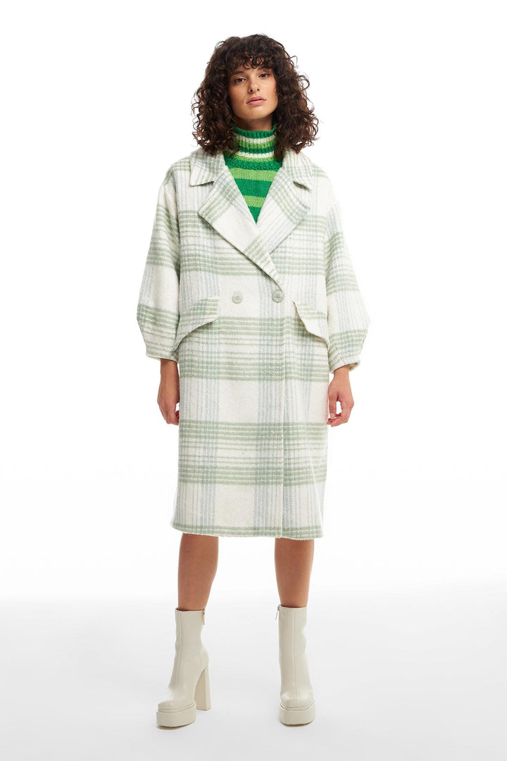 Wide Sleeve Detailed Coat Mint