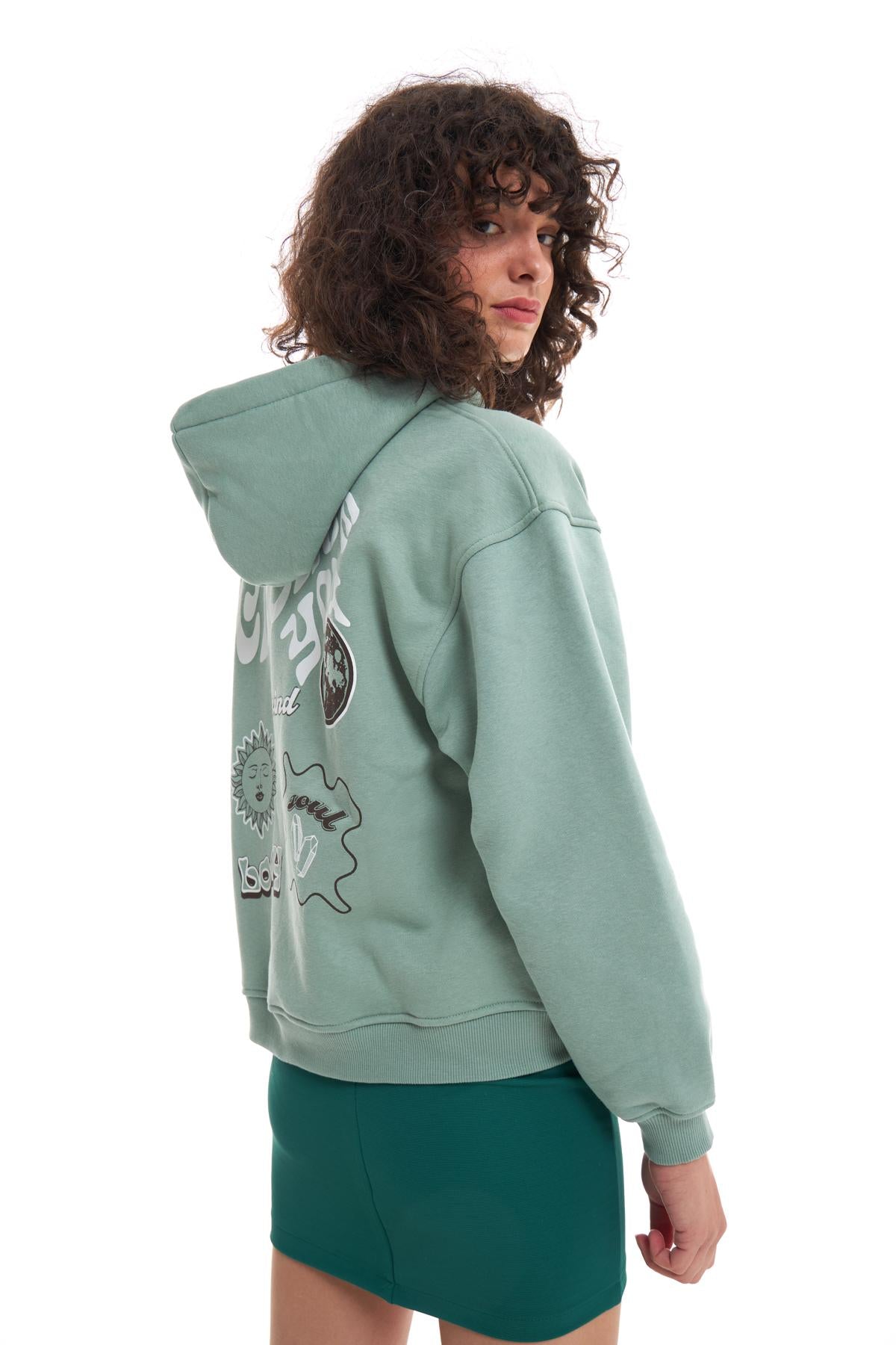 Kangaroo Pocket Hooded Sweatshirt Mint