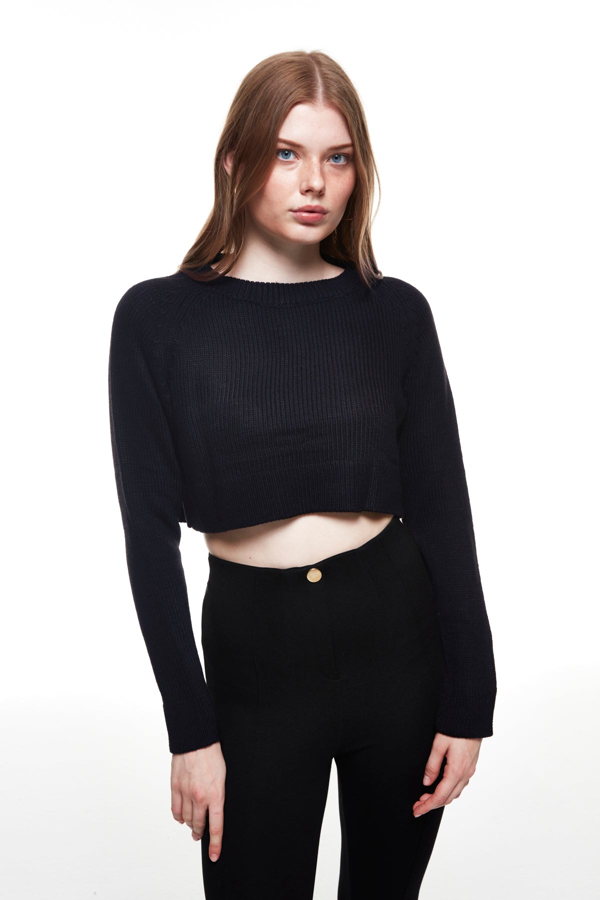 Crop Knitwear Sweater Black