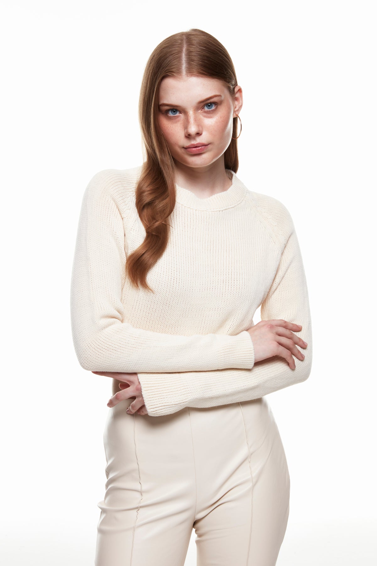 Crop Knitwear Sweater Cream