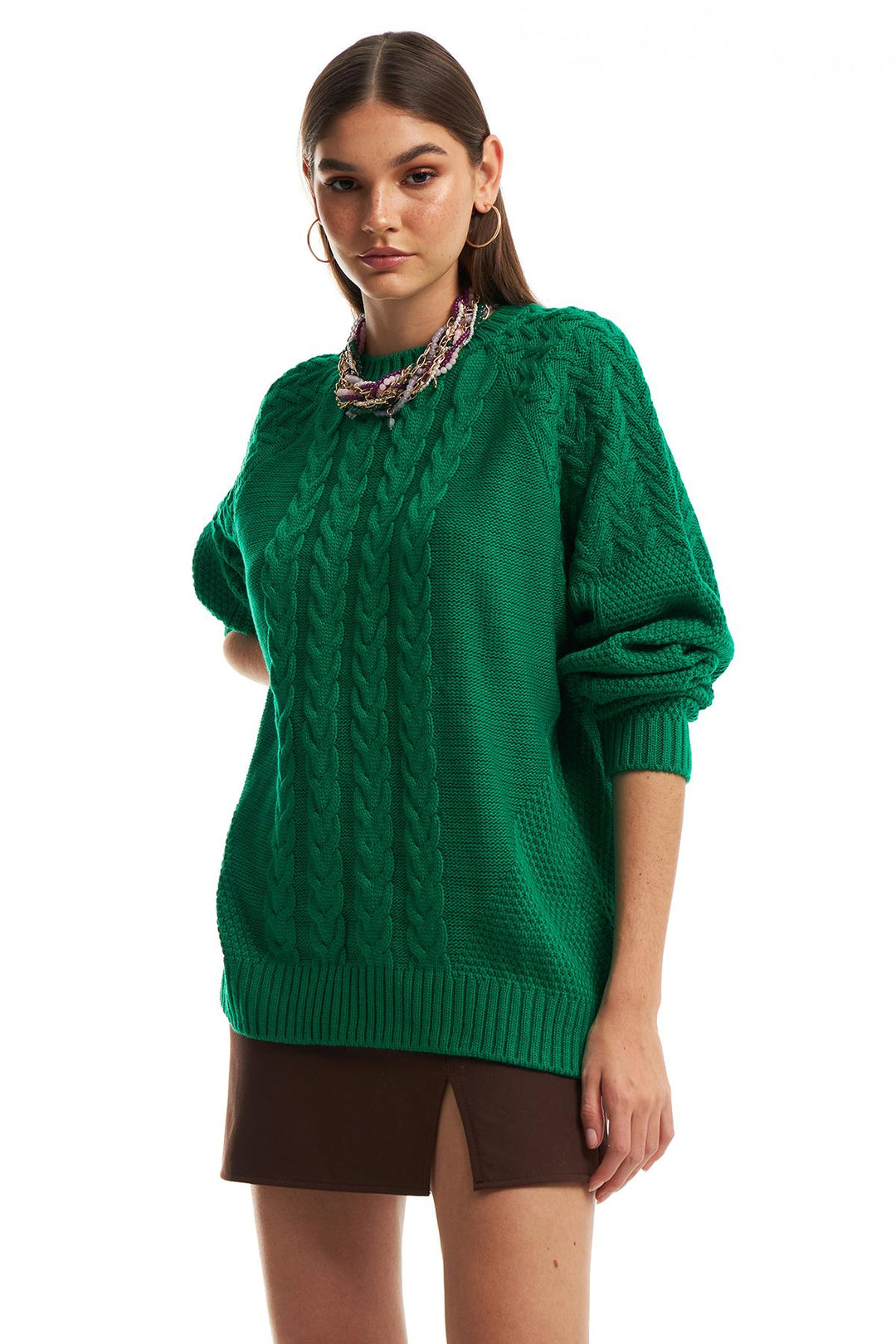 Knit Oversize Sweater Green