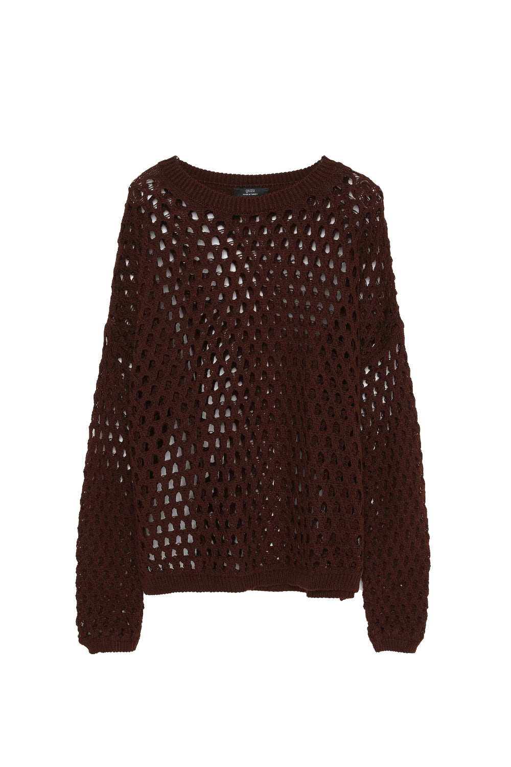 Openwork Detailed Fine Knitwear Brown