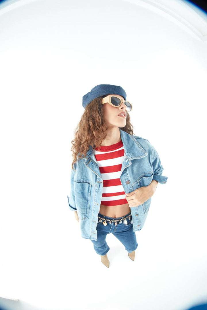 Big Pocket Denim Jacket Blue