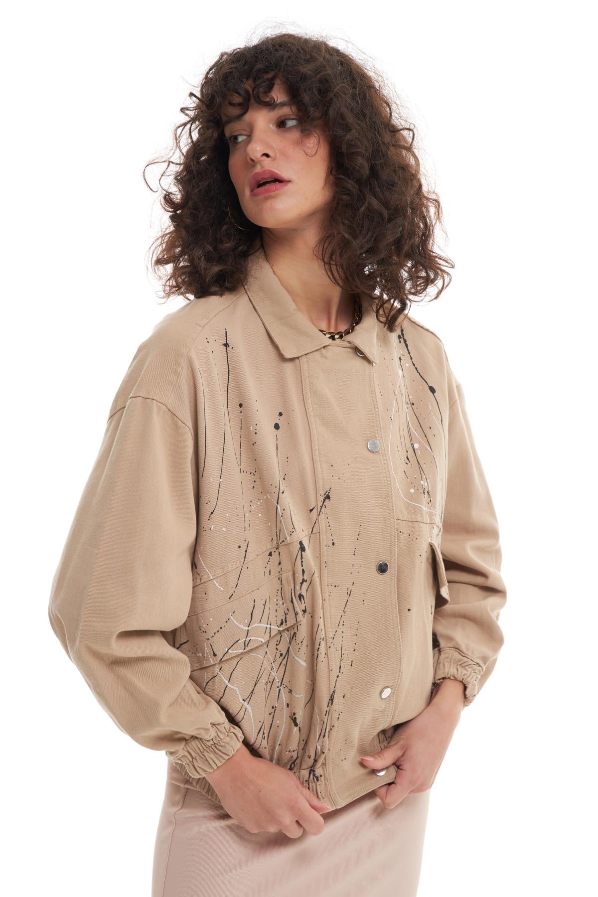 Pocket Oversized Jacket Beige