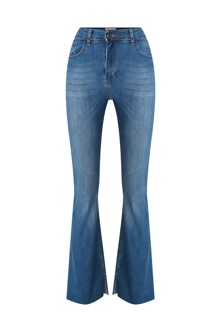 Spanish Leg Slit Jeans Blue