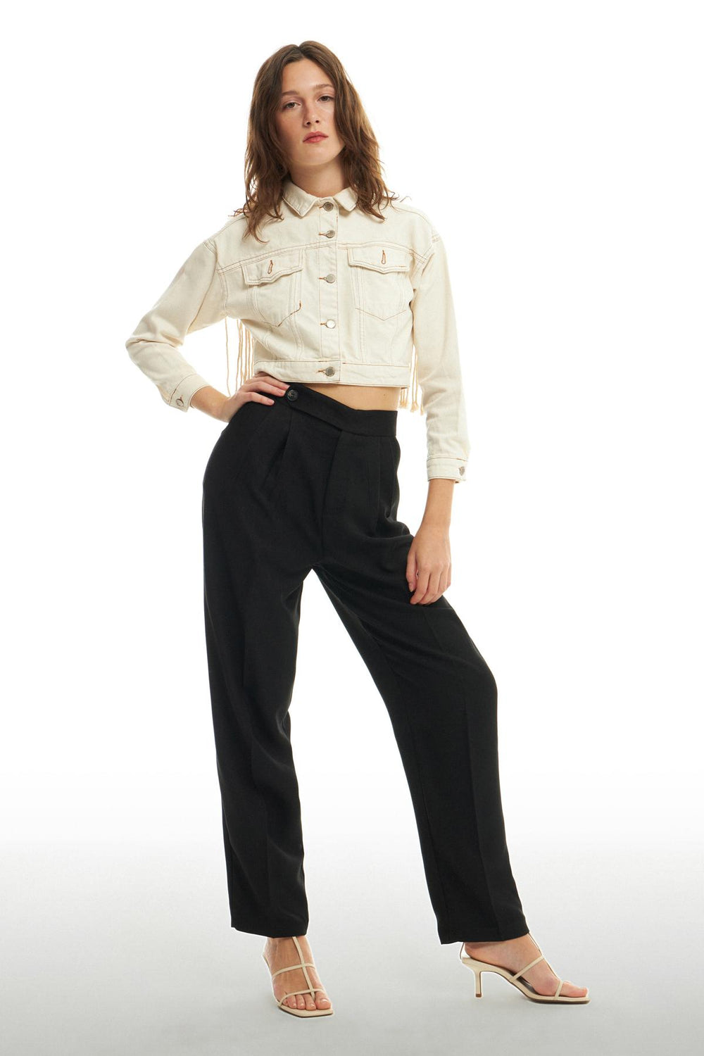 Double Pleated Trousers Black