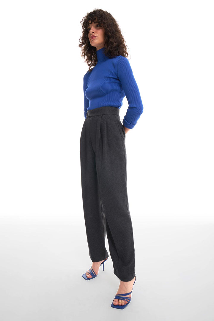 Double Pleated Trousers Anthracite