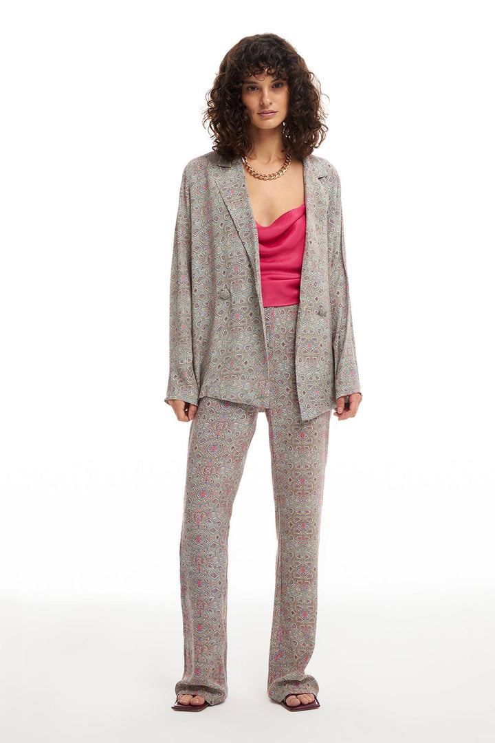 Desenli Oversize Gömlek Mint