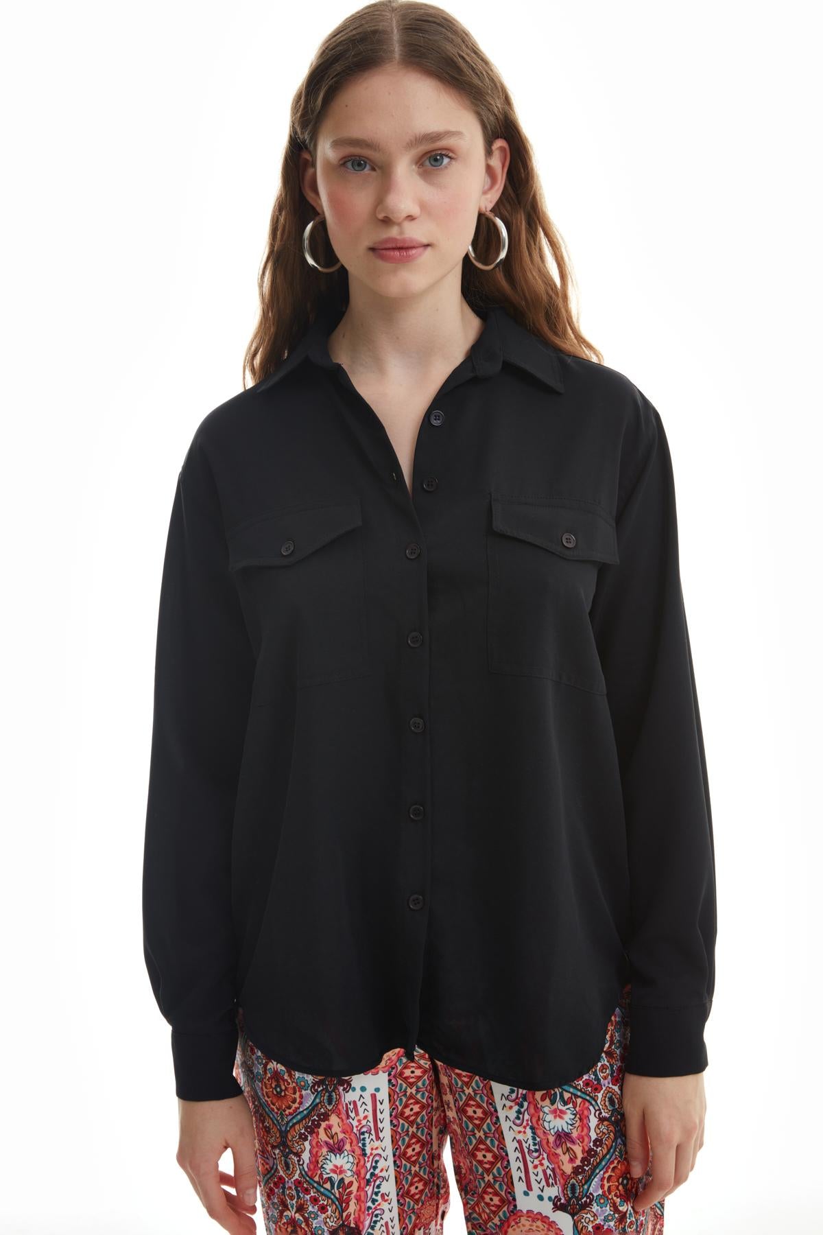 Double Pocket Shirt Black