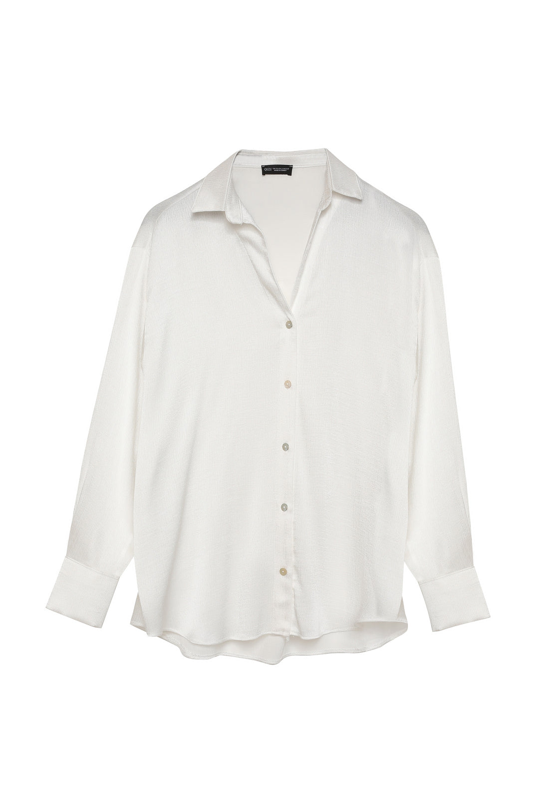 V-Neck Buttoned Shirt Ecru