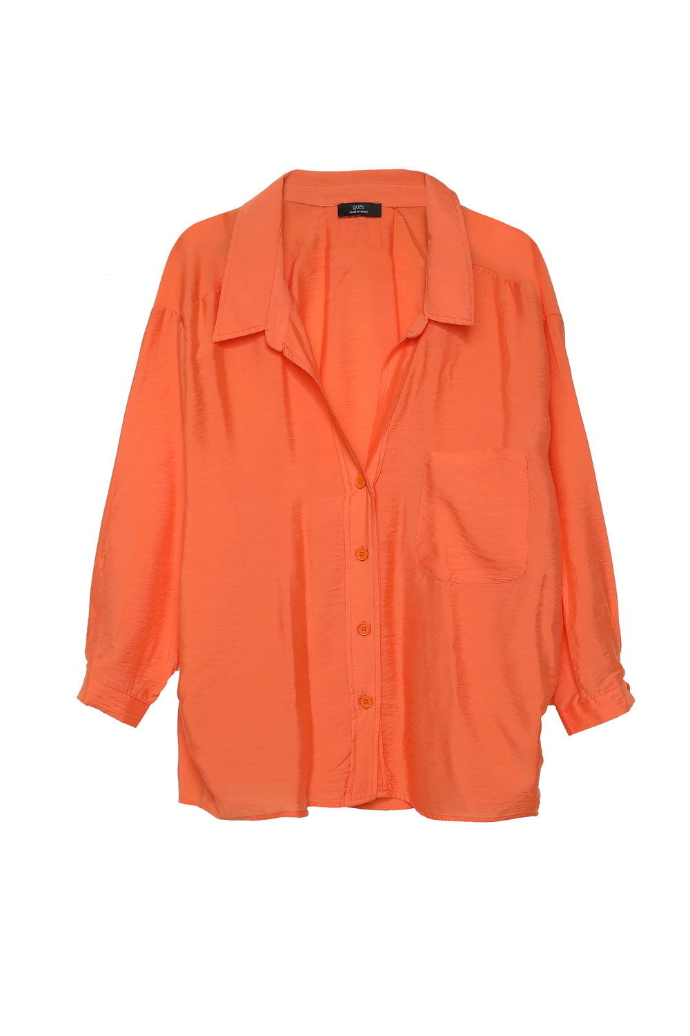 Oversize Buttoned Shirt Orange