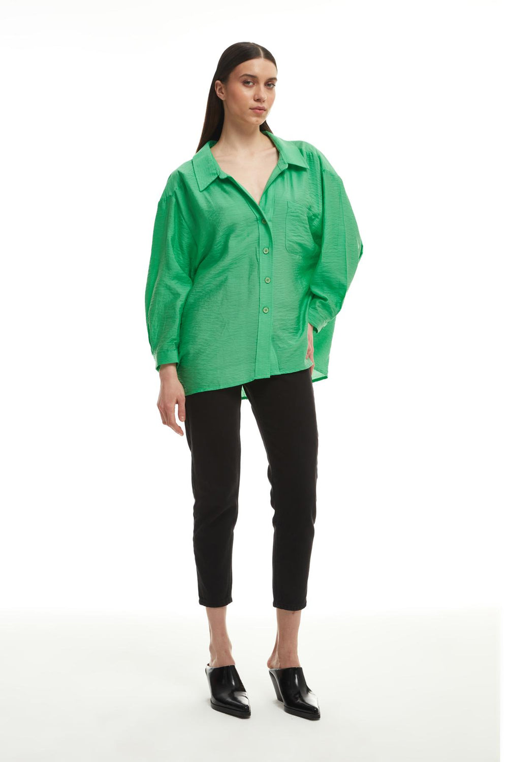 Oversize Buttoned Shirt Apple Mint