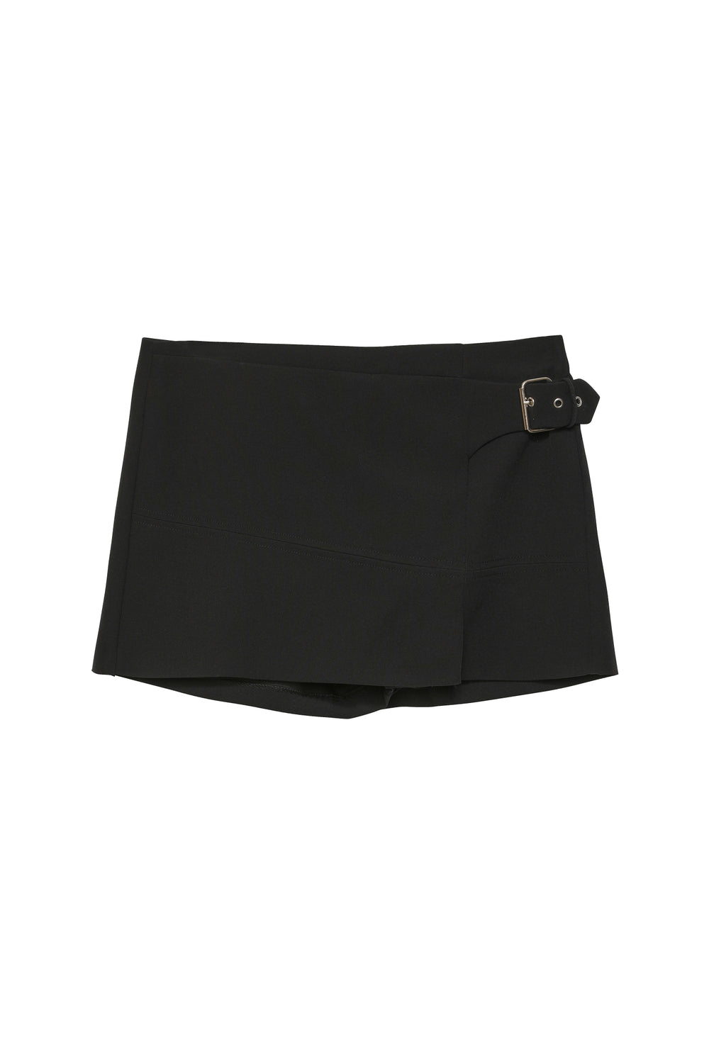 Belt Detailed Mini Short Skirt Black