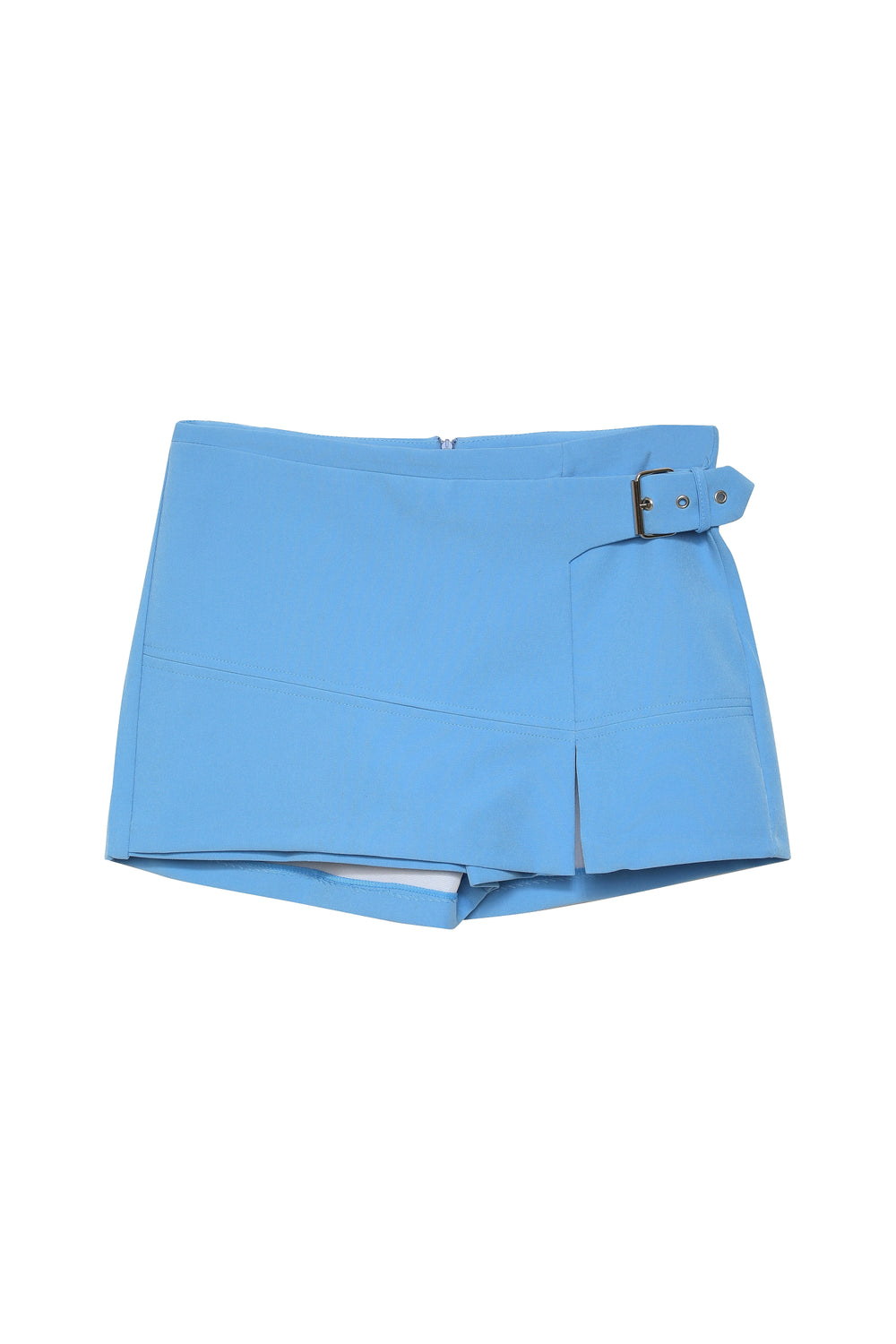 Belt Detailed Mini Short Skirt Blue